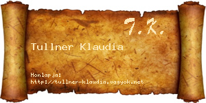 Tullner Klaudia névjegykártya